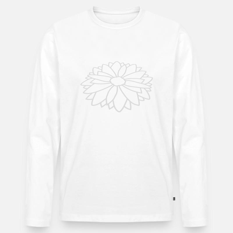 Kontur Hübsche Blume Design - Männer Premium Bio Langarmshirt - Weiß