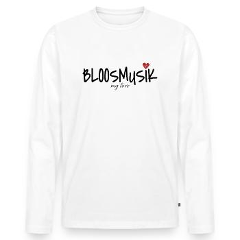 Bloosmusik Blasmusik Musikverein Musik my Love - T-shirt manches longues Premium bio Homme - blanc - Devant - Nico (187cm)