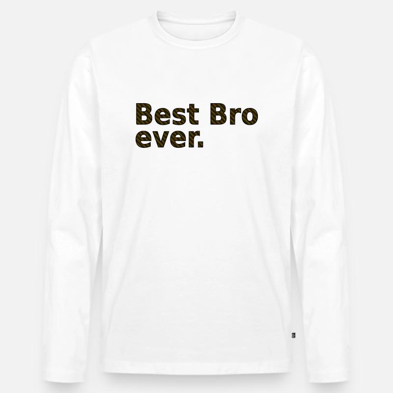 BestBroGold - Männer Premium Bio Langarmshirt - Weiß