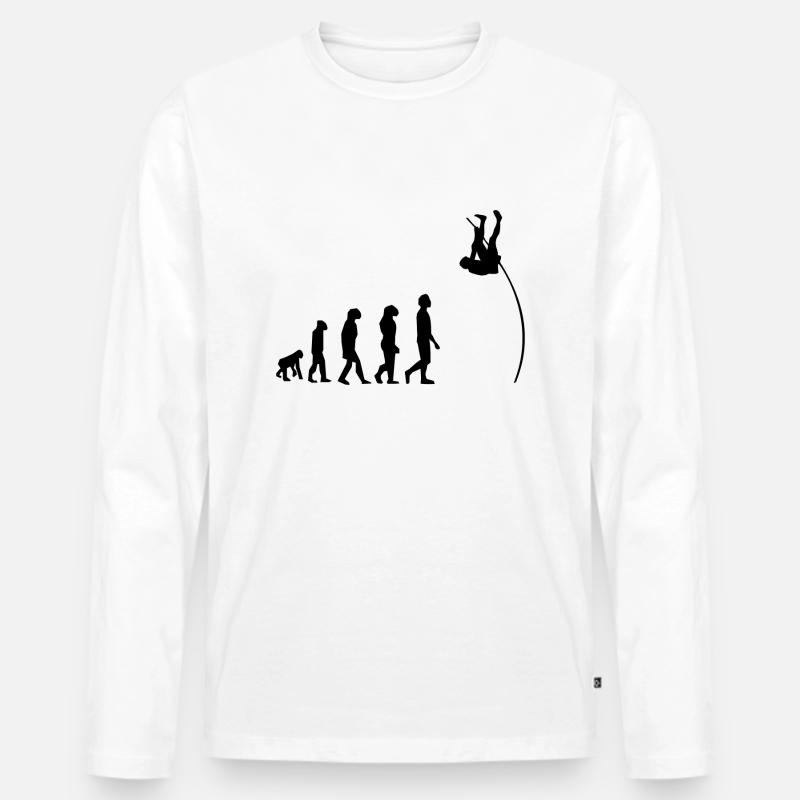 saut à la perche évolution - T-shirt manches longues Premium bio Homme - blanc