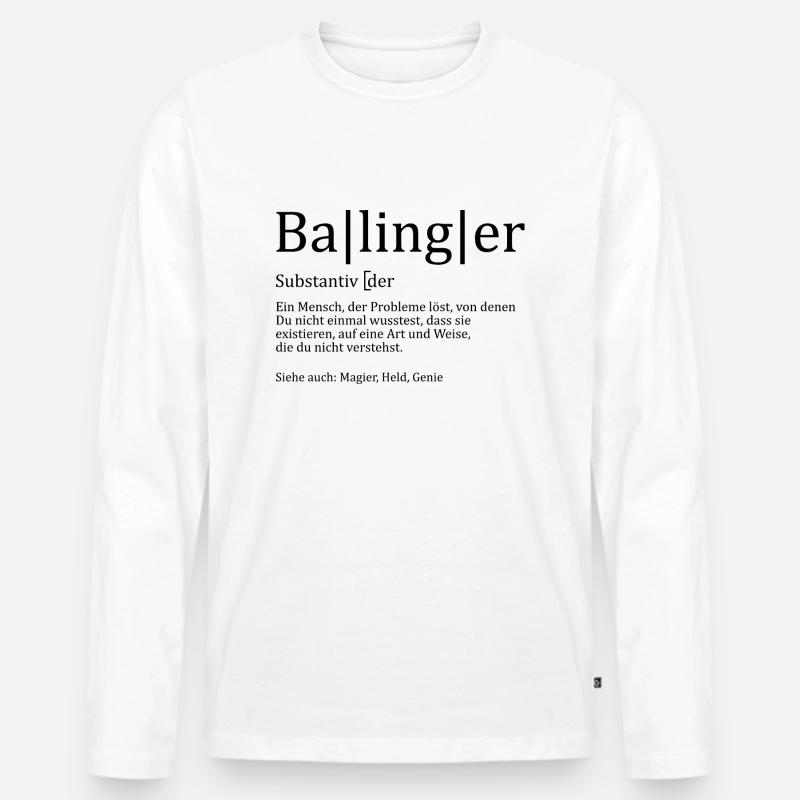 Schwaben Synonym - Männer Premium Bio Langarmshirt - Weiß