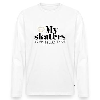 My skaters jump better - black - Men's Premium Organic Long Sleeve Shirt - white - Front - Nico (187cm)