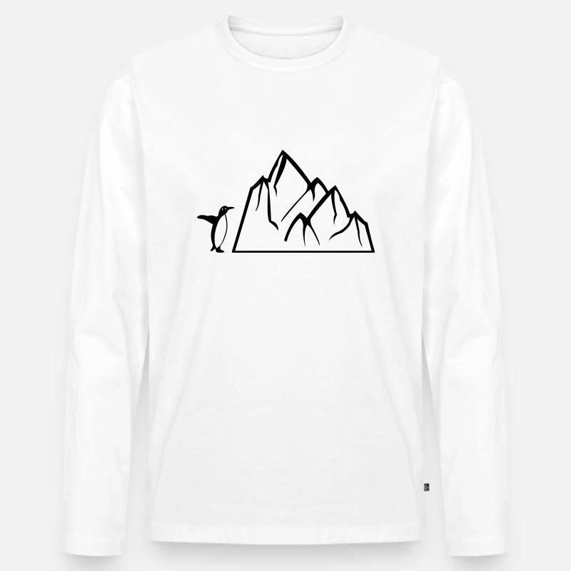 pinguin eisberg - Männer Premium Bio Langarmshirt - Weiß