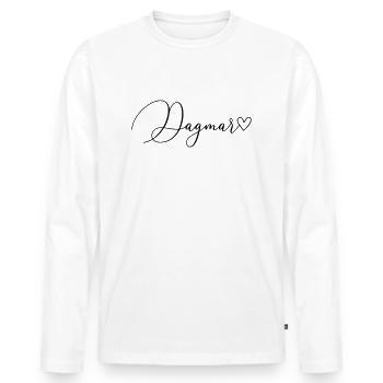 Dagmar Name Vorname Mädchen - Männer Premium Bio Langarmshirt - Weiß - Vorne - Nico (187cm)