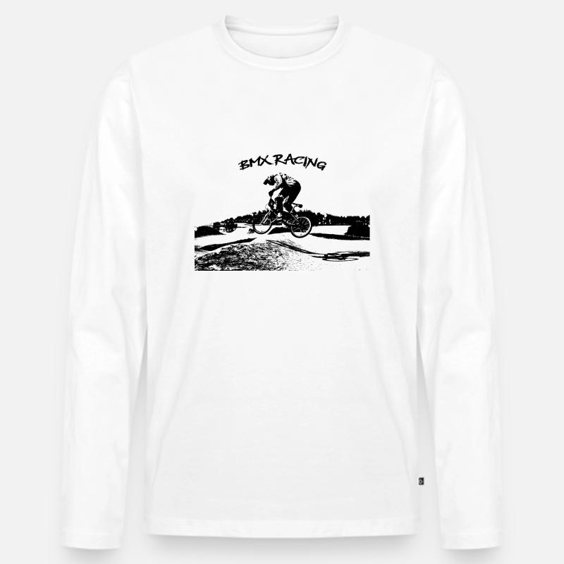 BMX - Männer Premium Bio Langarmshirt - Weiß