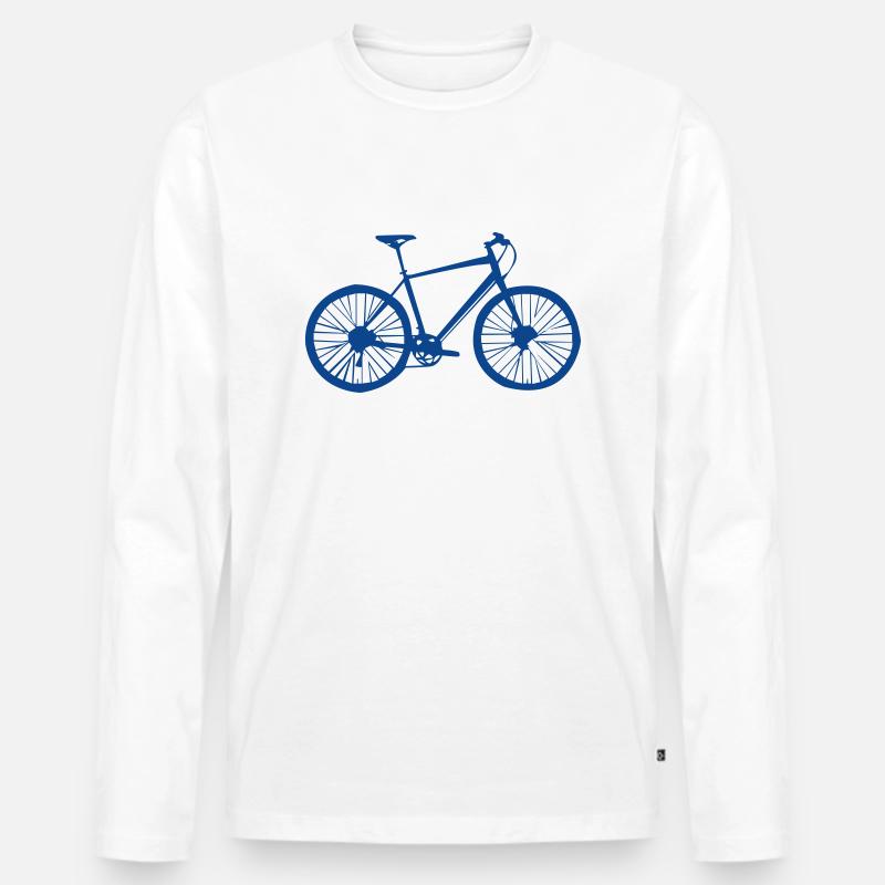 bicycle silhouette - Männer Premium Bio Langarmshirt - Weiß