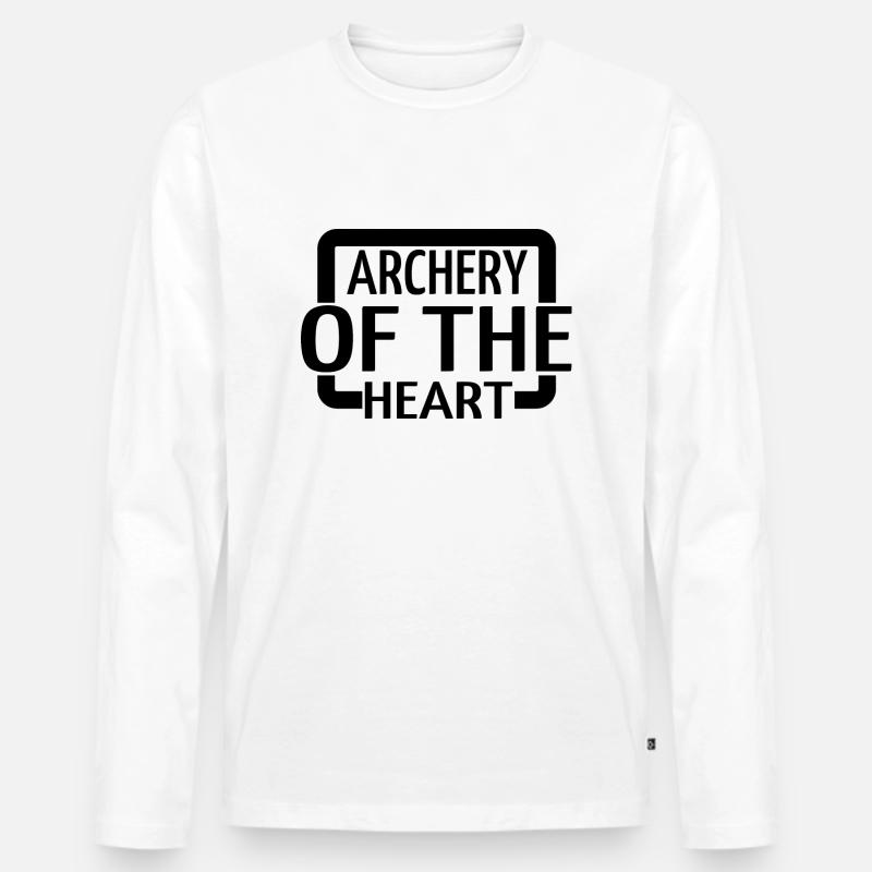 funny archery arrows archery techniques - Männer Premium Bio Langarmshirt - Weiß
