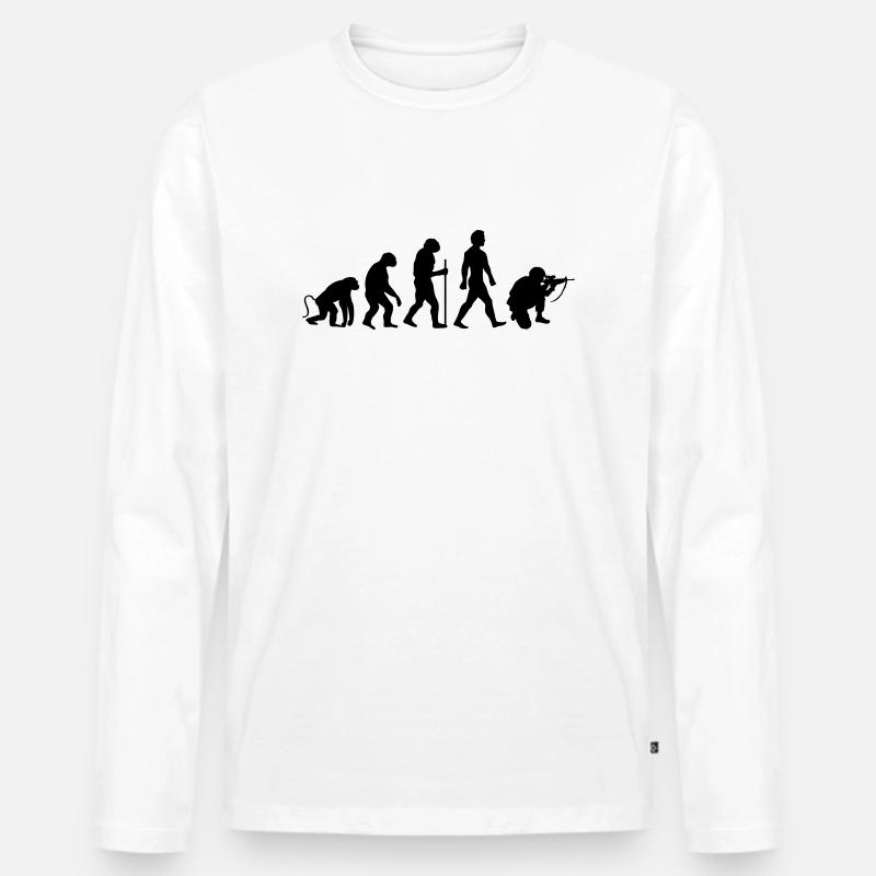 Soldier Evolution - Männer Premium Bio Langarmshirt - Weiß