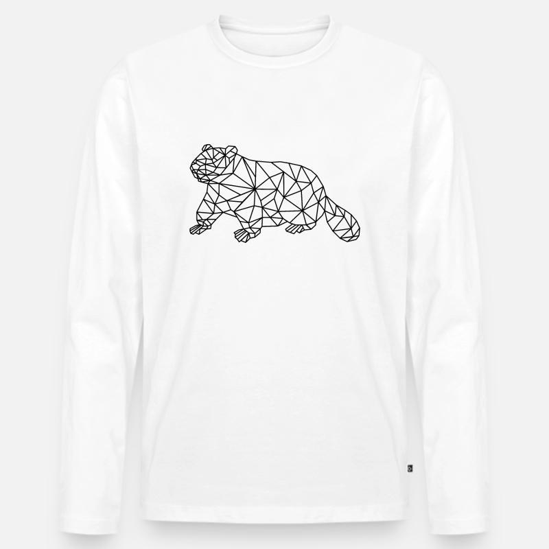 Biber Meme geometrisch - Männer Premium Bio Langarmshirt - Weiß