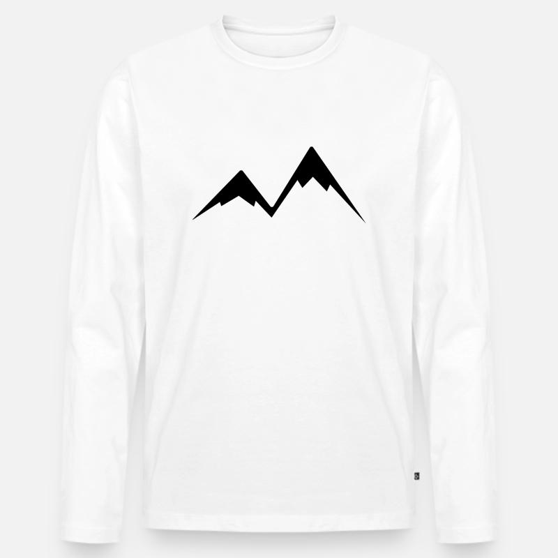 Einfache Berge - Männer Premium Bio Langarmshirt - Weiß