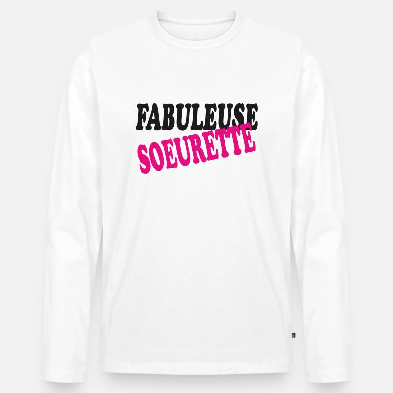 FABELHAFTE SCHWESTER - Männer Premium Bio Langarmshirt - Weiß