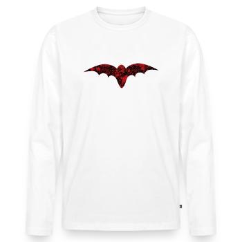 Éclaboussures de sang de chauve-souris d’Halloween - T-shirt manches longues Premium bio Homme - blanc - Devant - Nico (187cm)