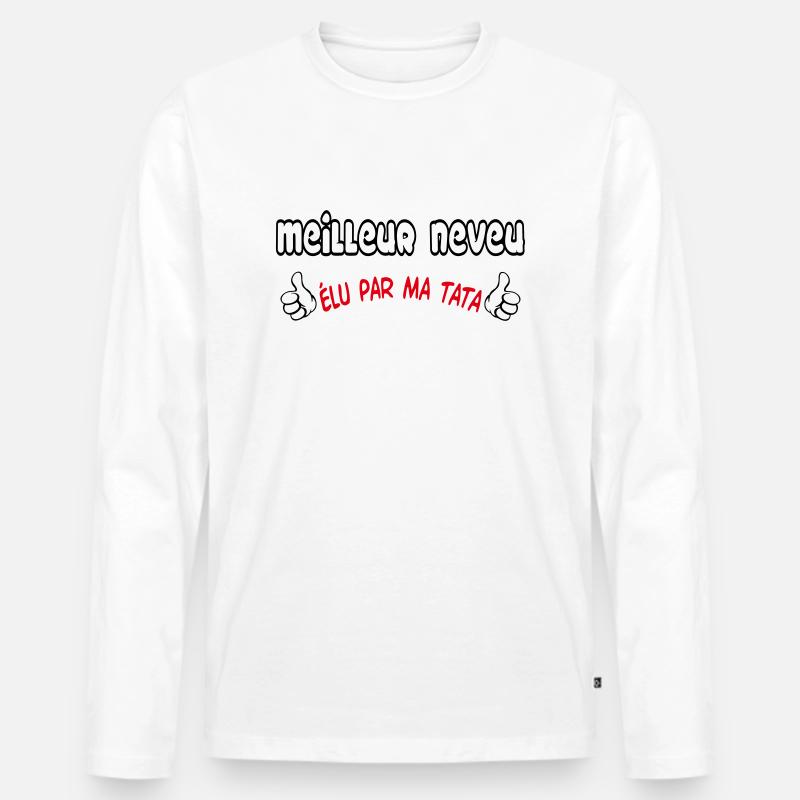 BESTER Neffe - Männer Premium Bio Langarmshirt - Weiß