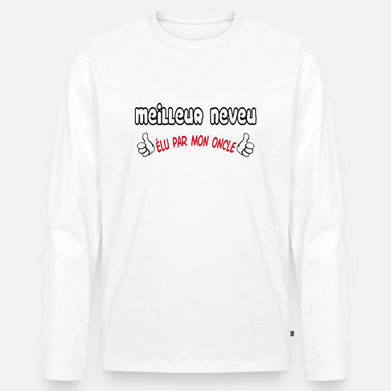 BESTER Neffe - Männer Premium Bio Langarmshirt - Weiß