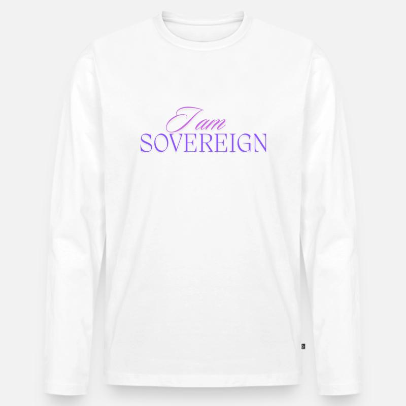 Ich bin souverän 2 - Männer Premium Bio Langarmshirt - Weiß