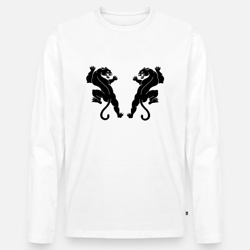 black panthers - Männer Premium Bio Langarmshirt - Weiß