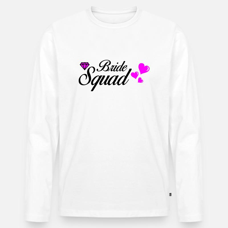 bride squad 02 - Männer Premium Bio Langarmshirt - Weiß
