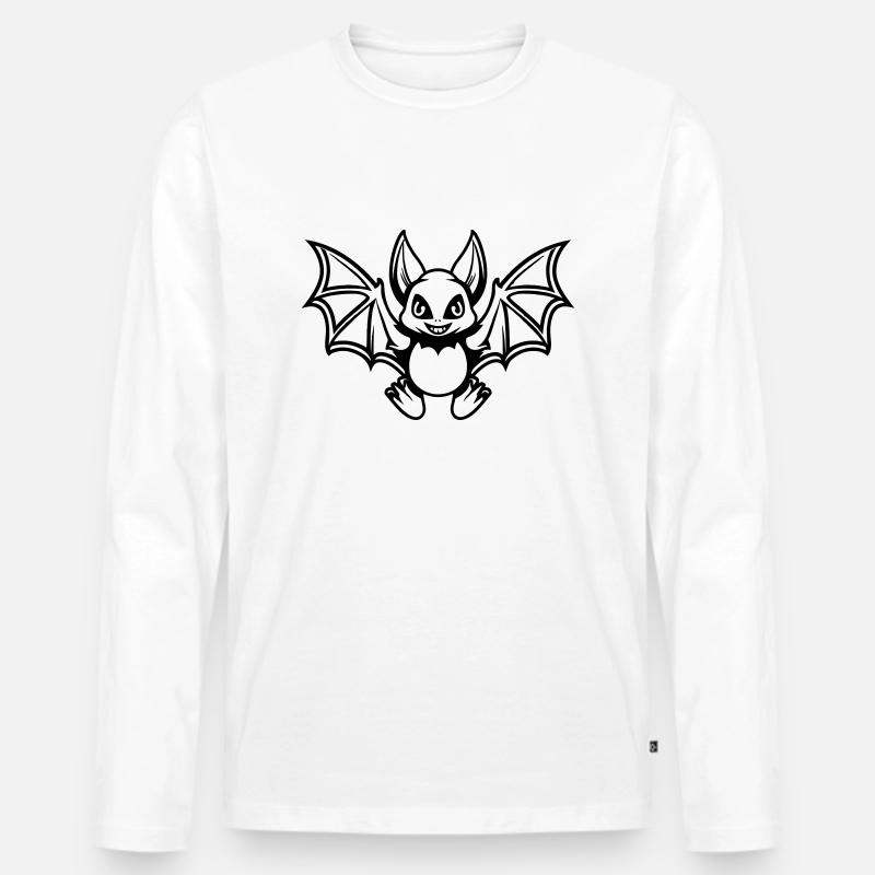 fledermaus comic - Männer Premium Bio Langarmshirt - Weiß