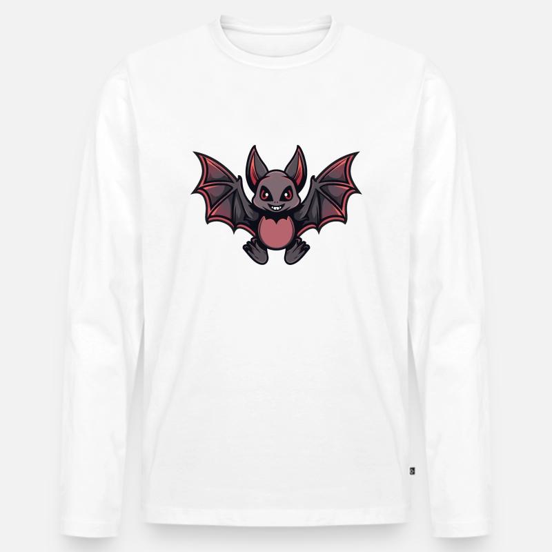fledermaus comic - Männer Premium Bio Langarmshirt - Weiß