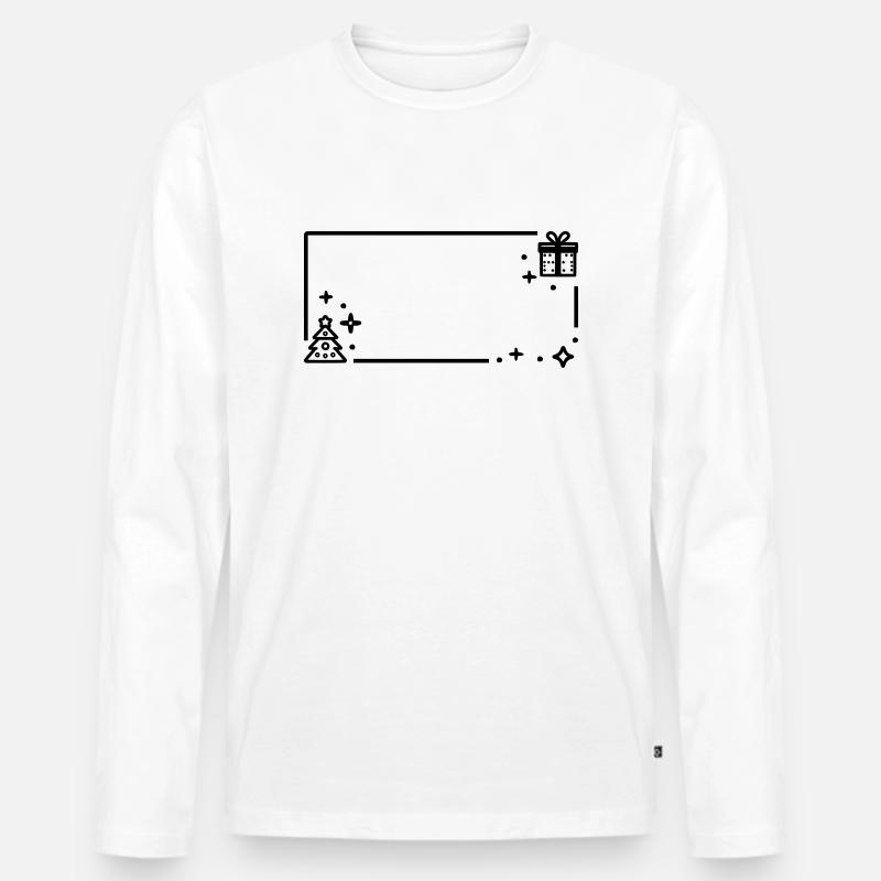 Weihnachtlicher Rahmen - Männer Premium Bio Langarmshirt - Weiß
