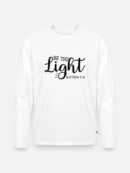 Licht der Welt - Männer Premium Bio Langarmshirt - Weiß