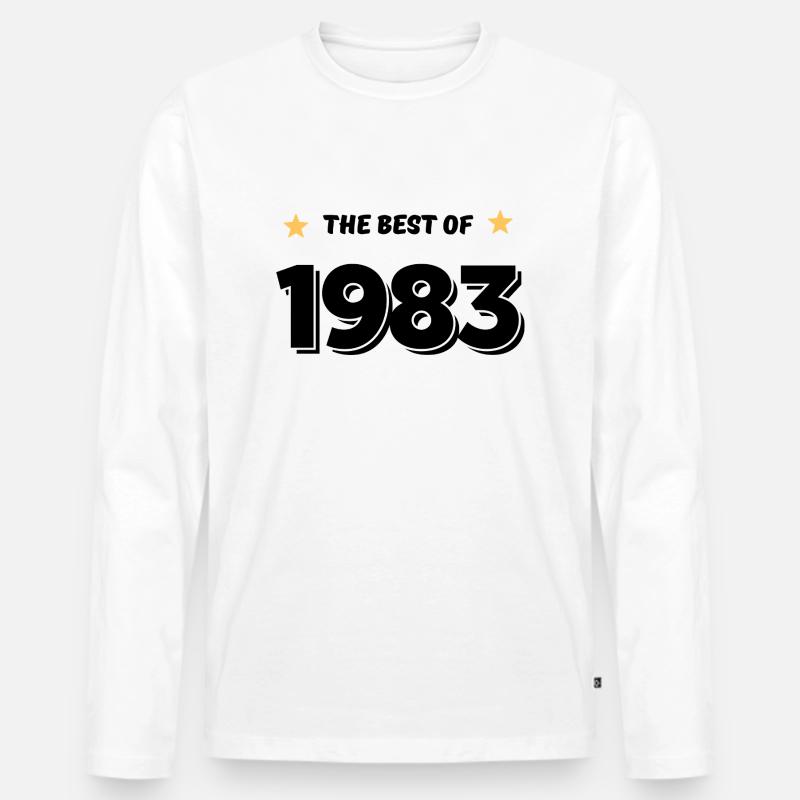 Das Beste von 1983 - Männer Premium Bio Langarmshirt - Weiß
