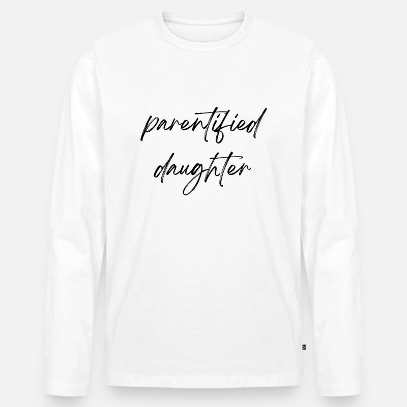 Elterntochter - Männer Premium Bio Langarmshirt - Weiß