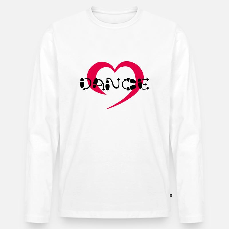 Hearty Dance - Männer Premium Bio Langarmshirt - Weiß