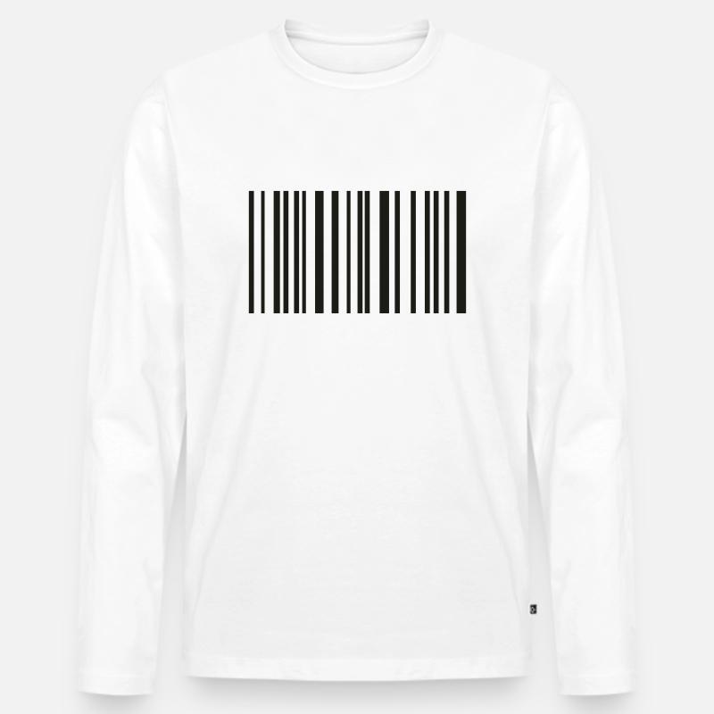 barcode - Männer Premium Bio Langarmshirt - Weiß