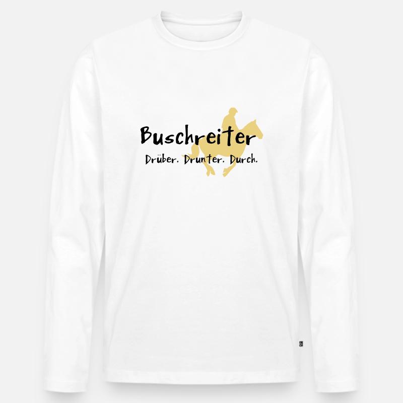 Buschreiter - Männer Premium Bio Langarmshirt - Weiß