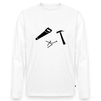 tool - Men's Premium Organic Long Sleeve Shirt - white - Front - Nico (187cm)