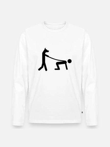 hund gassi - Männer Premium Bio Langarmshirt - Weiß