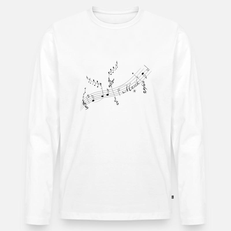 Noten - Männer Premium Bio Langarmshirt - Weiß