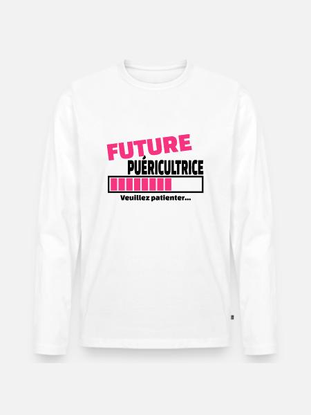 future puéricultrice - T-shirt manches longues Premium bio Homme - blanc