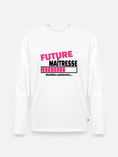 future maîtresse - T-shirt manches longues Premium bio Homme - blanc