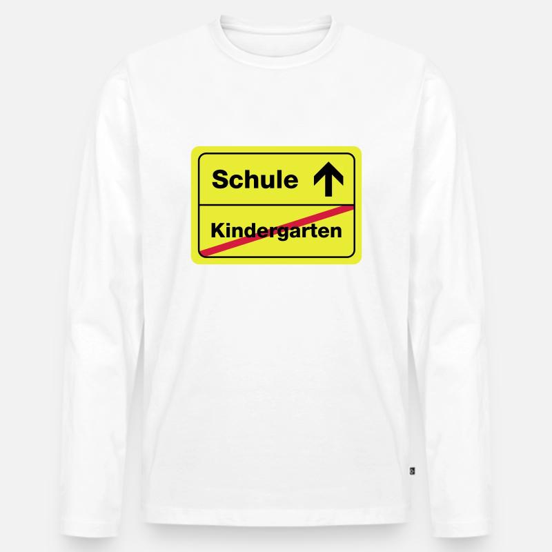schule , kindergarten - Männer Premium Bio Langarmshirt - Weiß