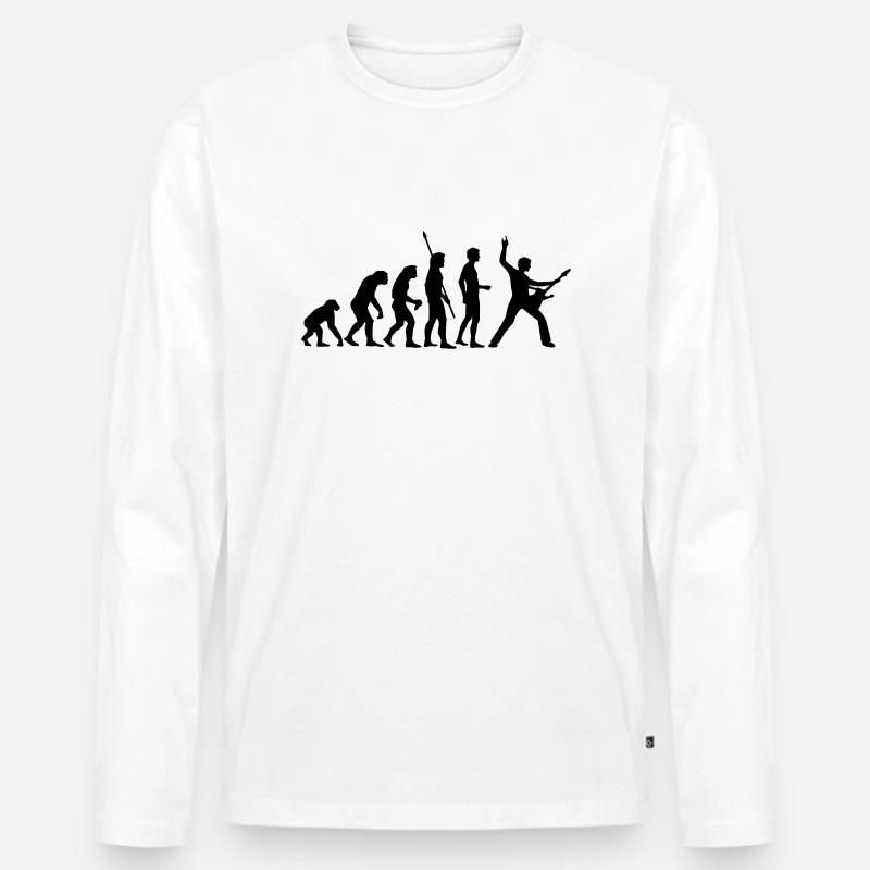 evolution_rocks_b_1c - Männer Premium Bio Langarmshirt - Weiß