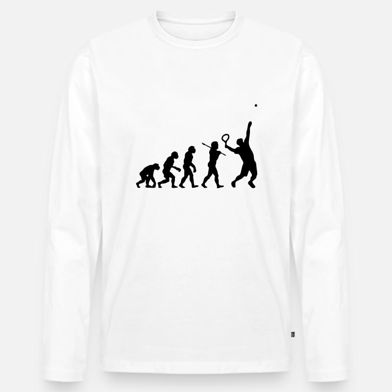 Tennis Evolution - Männer Premium Bio Langarmshirt - Weiß
