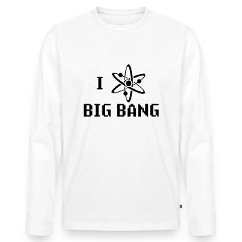 I heart big bang - T-shirt manches longues Premium bio Homme - blanc - Devant - Nico (187cm)