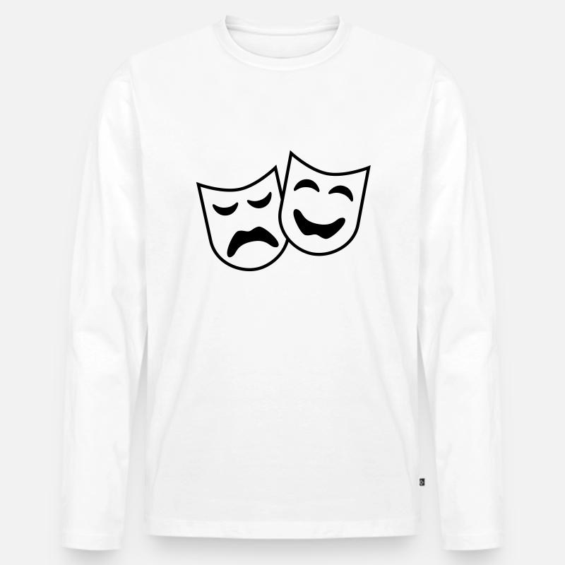 theater_1c - Männer Premium Bio Langarmshirt - Weiß