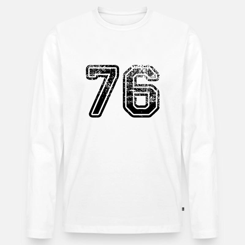 76 - Männer Premium Bio Langarmshirt - Weiß