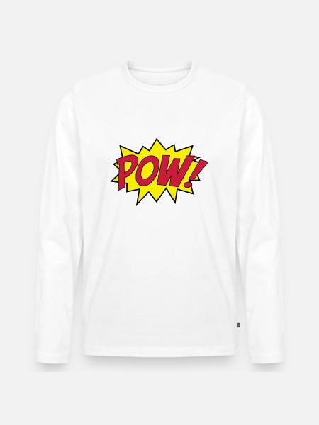 pow_punch - Männer Premium Bio Langarmshirt - Weiß