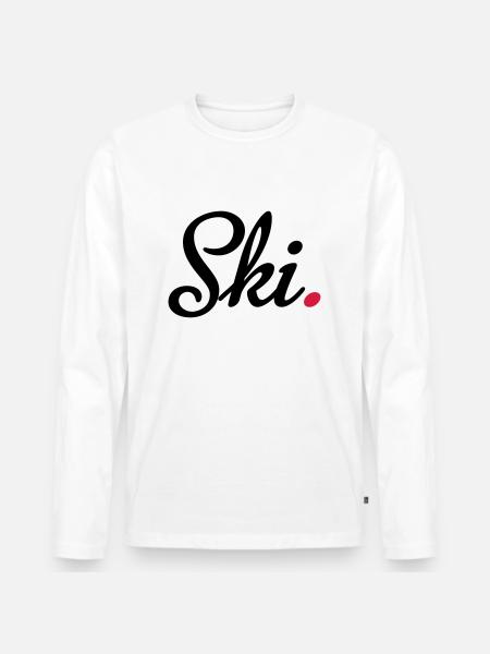 ski - Männer Premium Bio Langarmshirt - Weiß