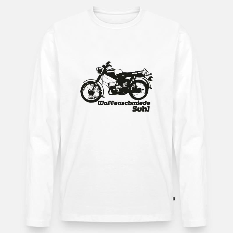 Simson S50 DDR Mopet - Männer Premium Bio Langarmshirt - Weiß
