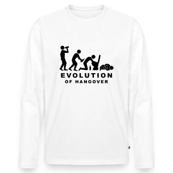 Evolution Hangover - Männer Premium Bio Langarmshirt - Weiß - Vorne - Nico (187cm)