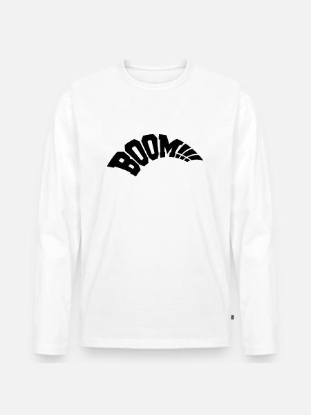 Boom - Männer Premium Bio Langarmshirt - Weiß