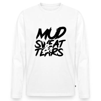ocr - mud sweat tears - Men's Premium Organic Long Sleeve Shirt - white - Front - Nico (187cm)