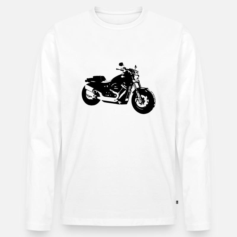 Davidson Fatbob 114 - Männer Premium Bio Langarmshirt - Weiß