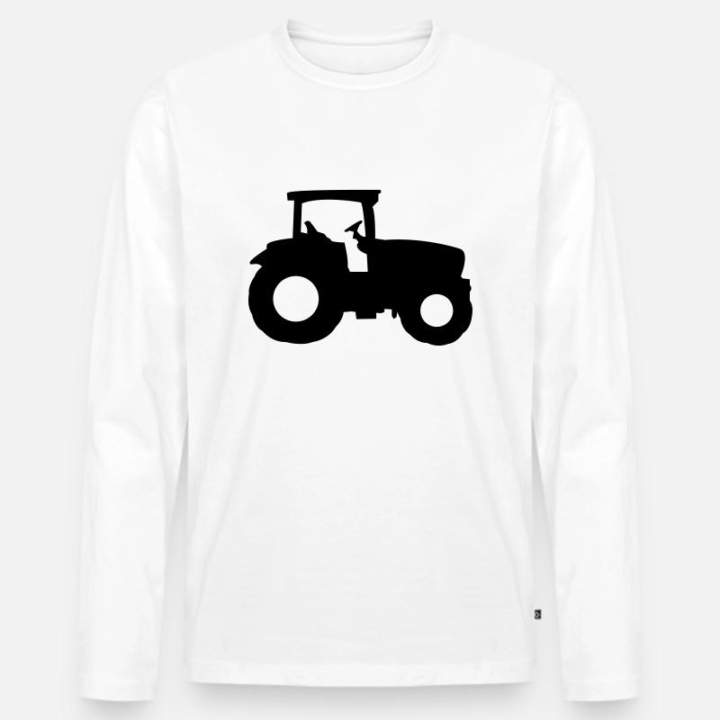traktor1 - Männer Premium Bio Langarmshirt - Weiß