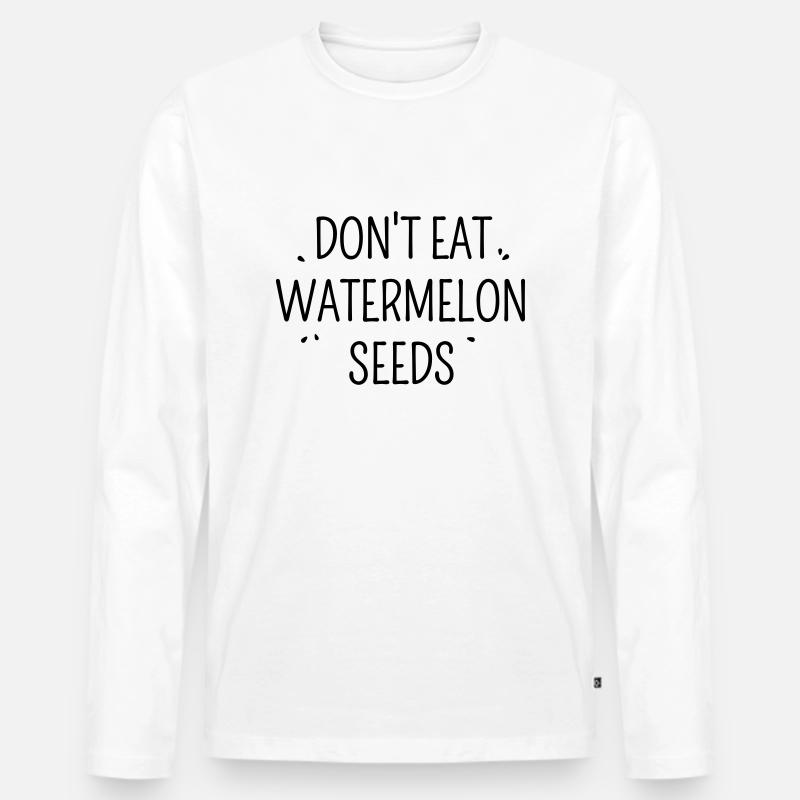Watermelon Seeds Schwangerschaft - Männer Premium Bio Langarmshirt - Weiß